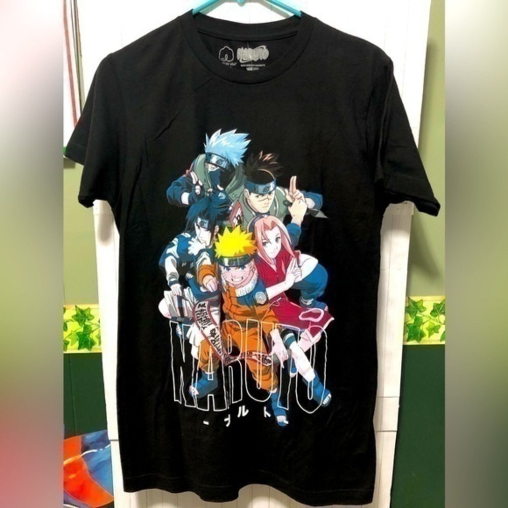 🚦Naruto Black Cotton Anime Manga Comic T-shirt